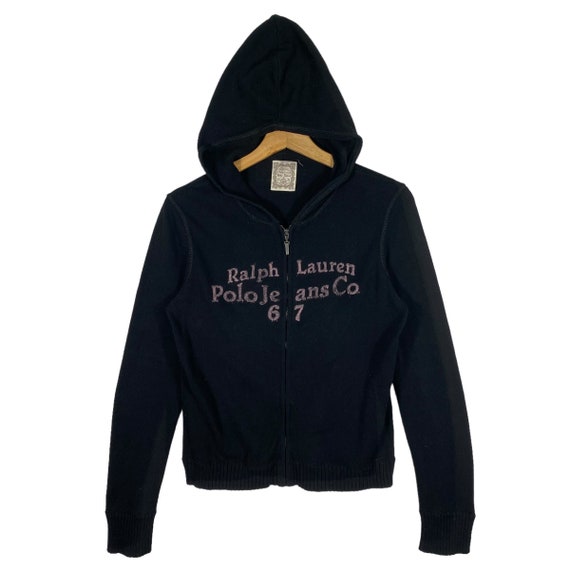 Vintage Ralph Lauren Polo Jeans Knit Zipper Hoodie L Size but