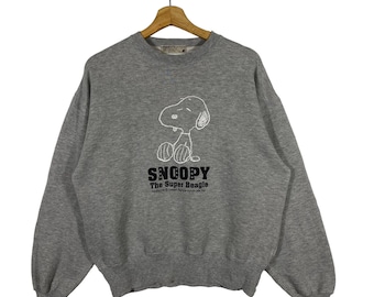 vintage sweat-shirt Snoopy Peanuts taille M couleur gris