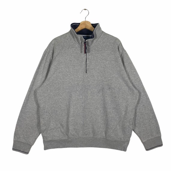 Vintage Tommy Hilfiger Golf Half Zip Sweatshirt XL Size Grey -