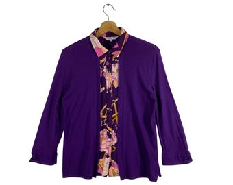 Vintage Leonard  Shirt Button Size 40 (S) Purple Colour