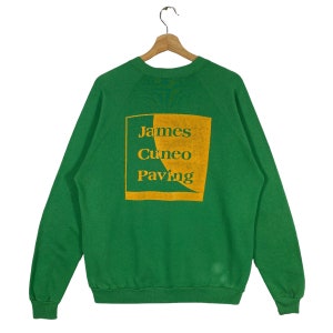 Vintage 90s James Cuneo Paving Sweatshirt - Green, XL (Fits L)