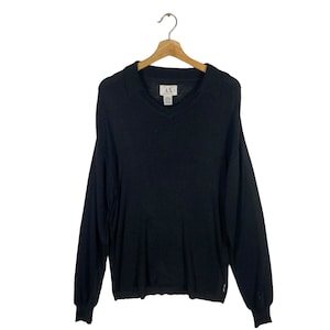 Vintage Armani Exchange Knit Sweater L Size But To Fit M Size Black Colour