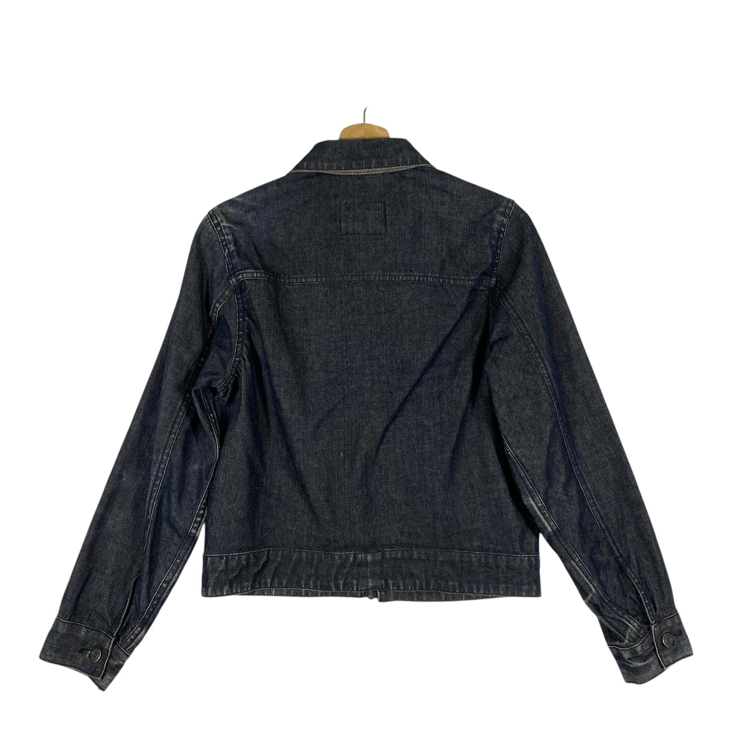 Vintage Gap Cross Cut Zipper Jacket S Size Blue Black Colour