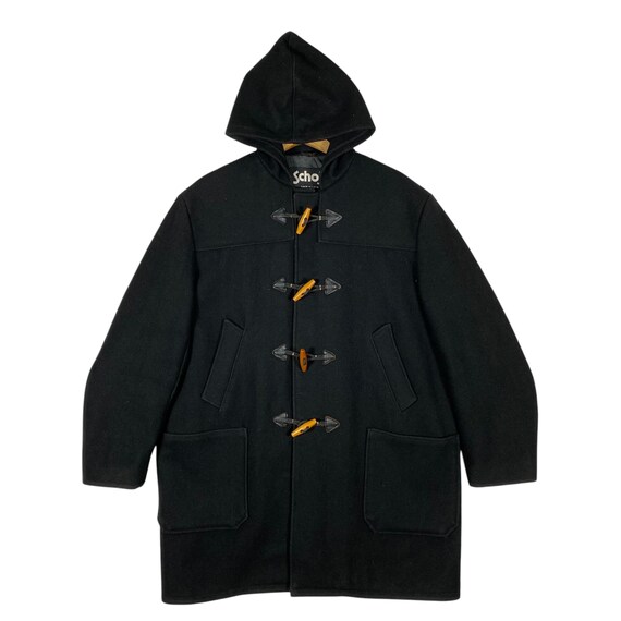 Vintage Schott Duffle Coat Toggle Button Wool Hoodie Jacket Size