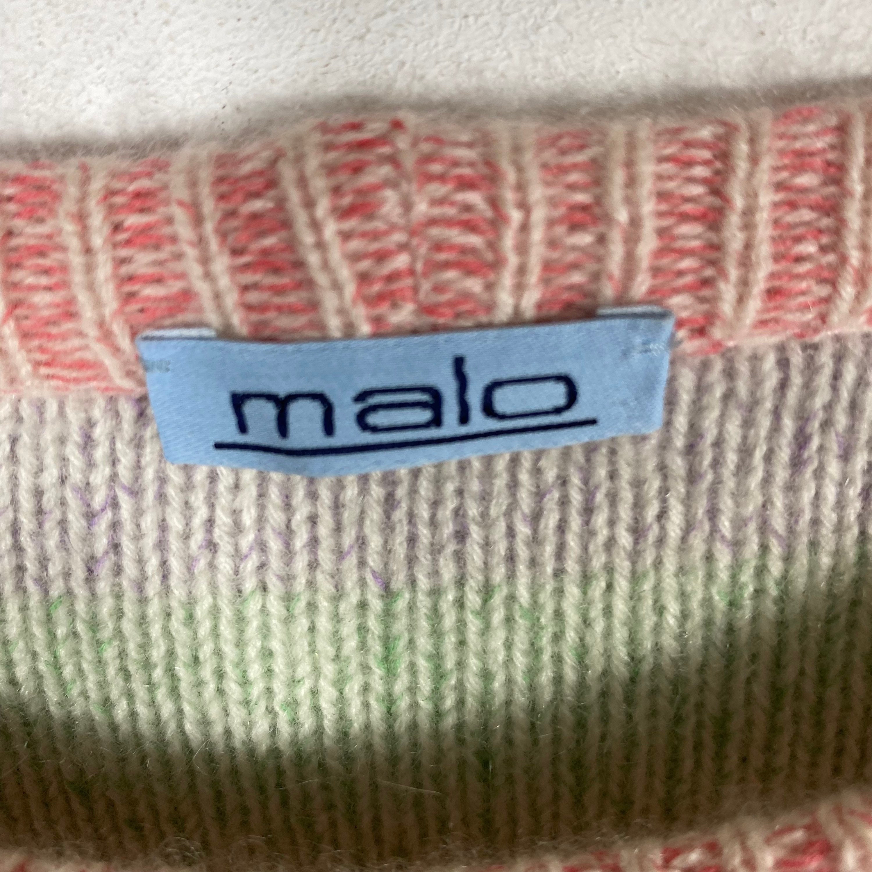 Vintage Malo Knit Sweater Stripes Multi Color Size 50 - Etsy