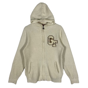 Vintage Gotcha Knit Zipper M Size Cream Colour