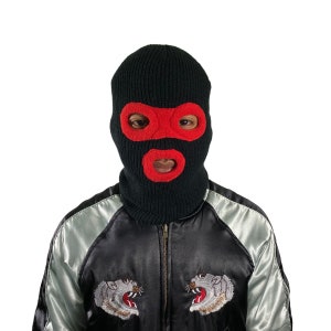 Vintage Roberry Mask Style Cap Beanie Hats Black/Red Colour