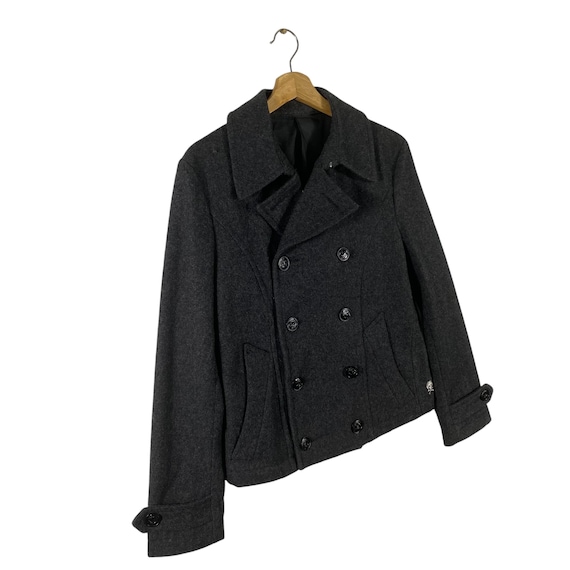 Vintage Ppfm Peacoat Button Jacket S Size Darkgrey Colour - Etsy