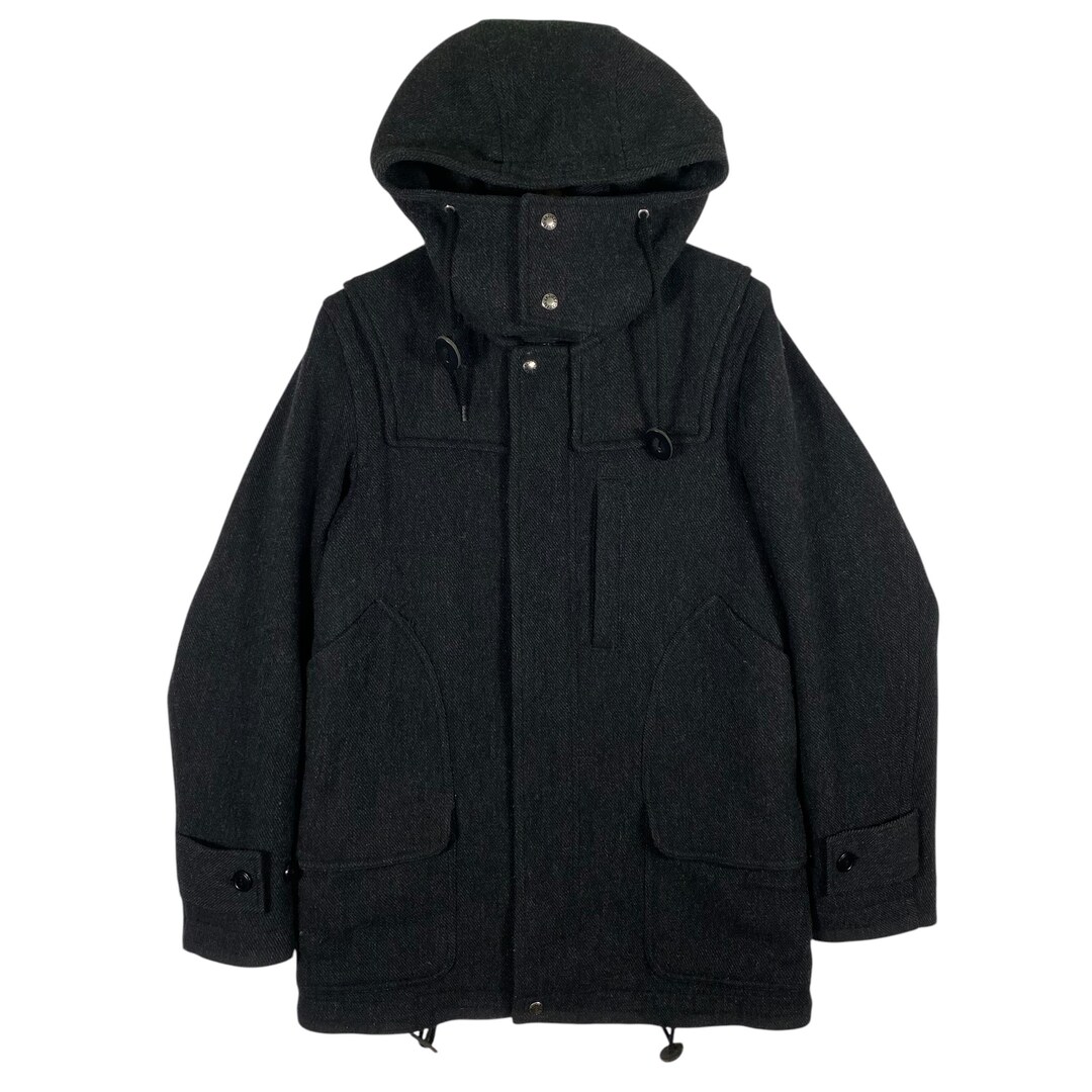 ジャケット・アウター CABANE de ZUCCA wired hood harf coat Vintage Cabane De Zucca Issey Miyake Wool Hoodie Jacket - Dark