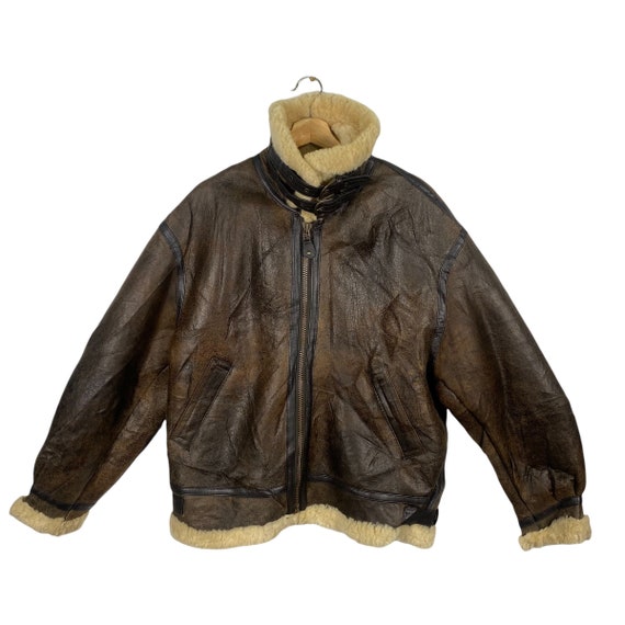 Vintage 90s Type-b3 Air Force Jacket U.S Army Leather L Size