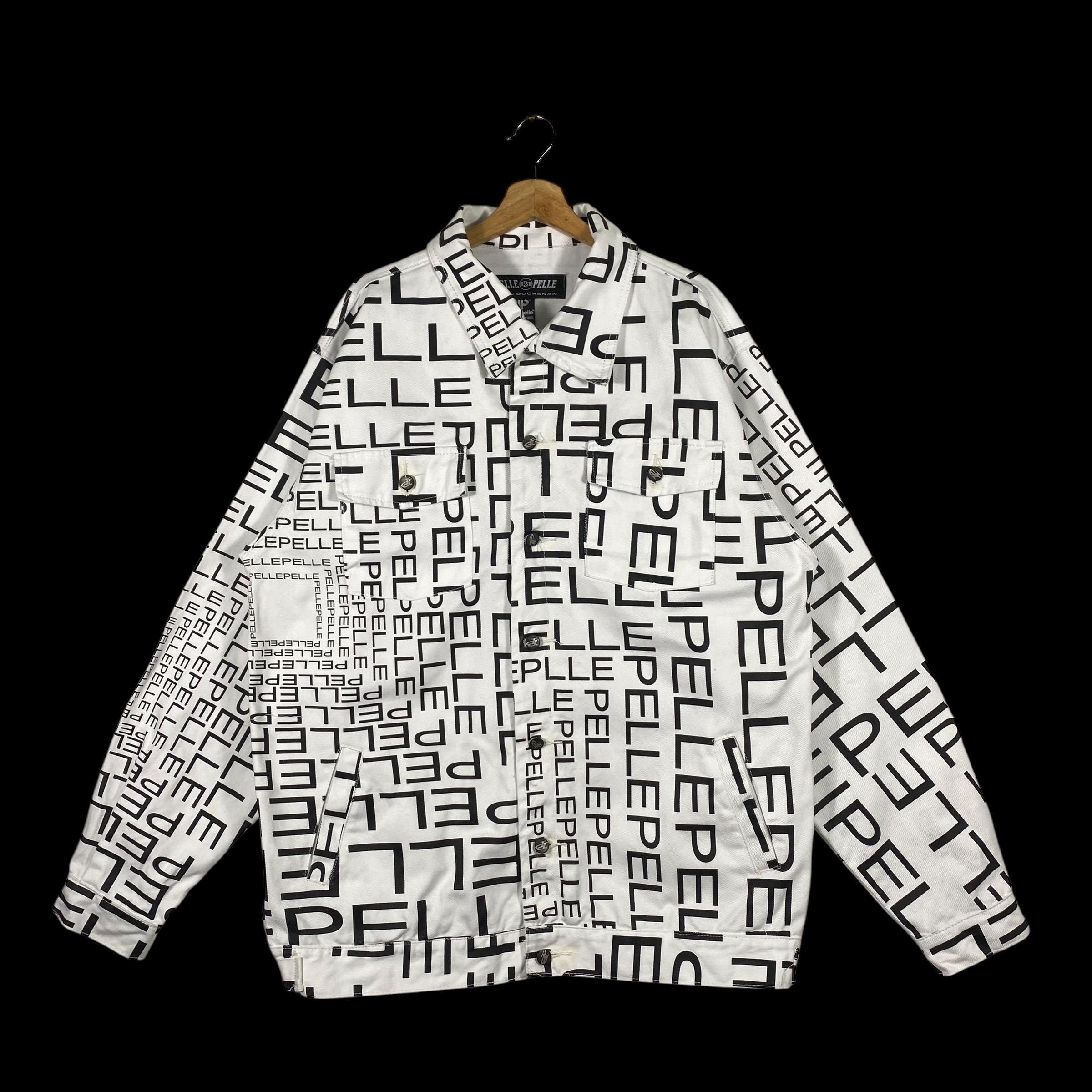Vintage Pelle Pelle Marc Buchanan Full Print Denim Jacket XL Size
