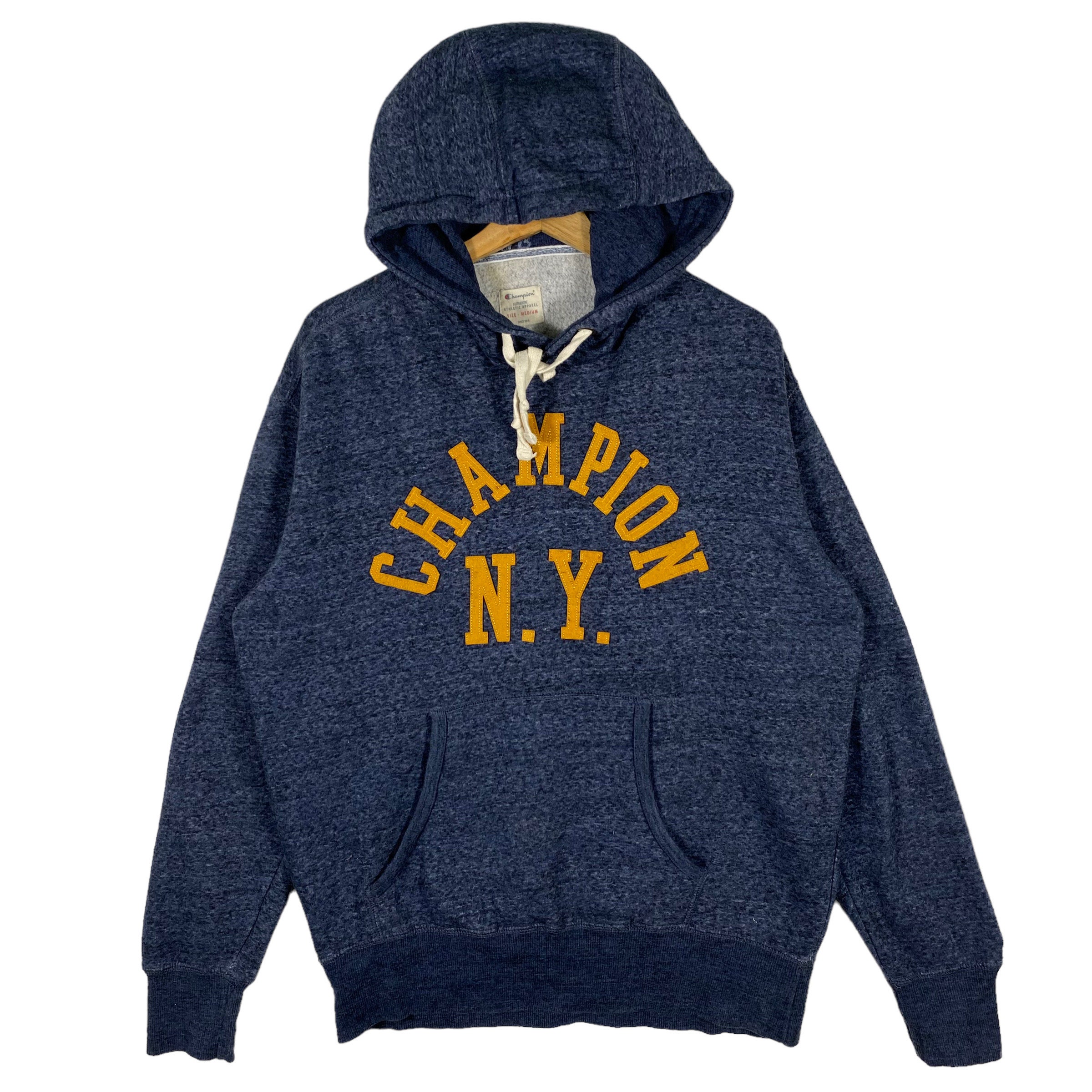 Vintage Champion Ny Hoodie Sweatshirt M Size Darkgrey Colour Etsy