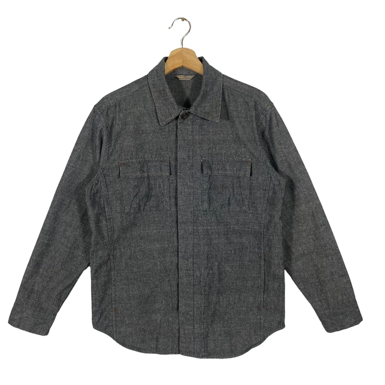 Vintage 90s Alexander Julian Chambray Button Jacket M Size image 1