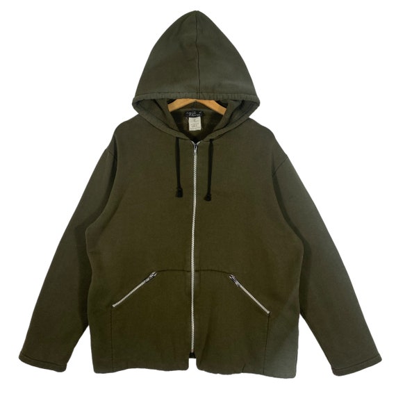 90s agnès b. double zip wool half coat