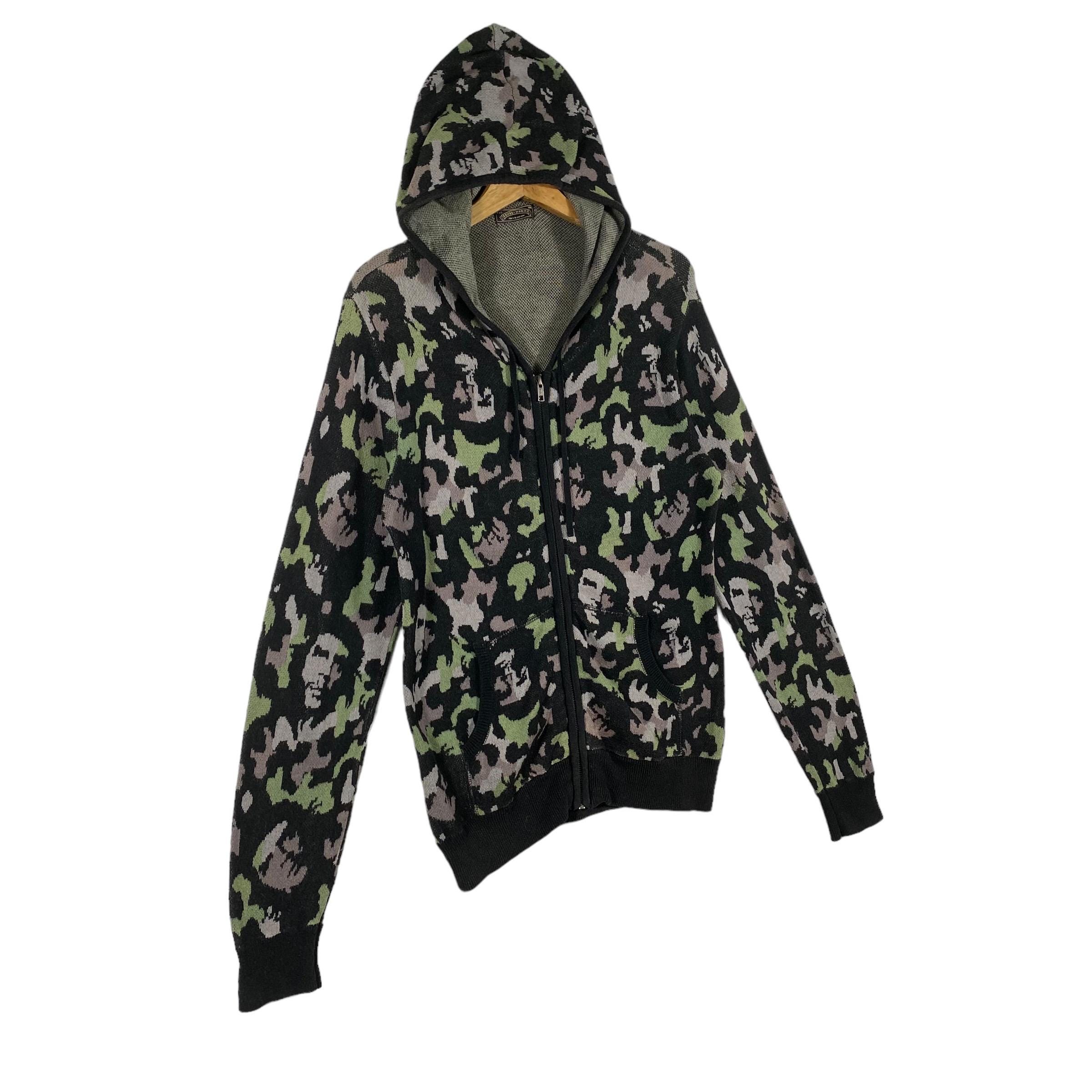 Vintage 291295 Homme Hoodie Zipper Size 2 (S) Green/black