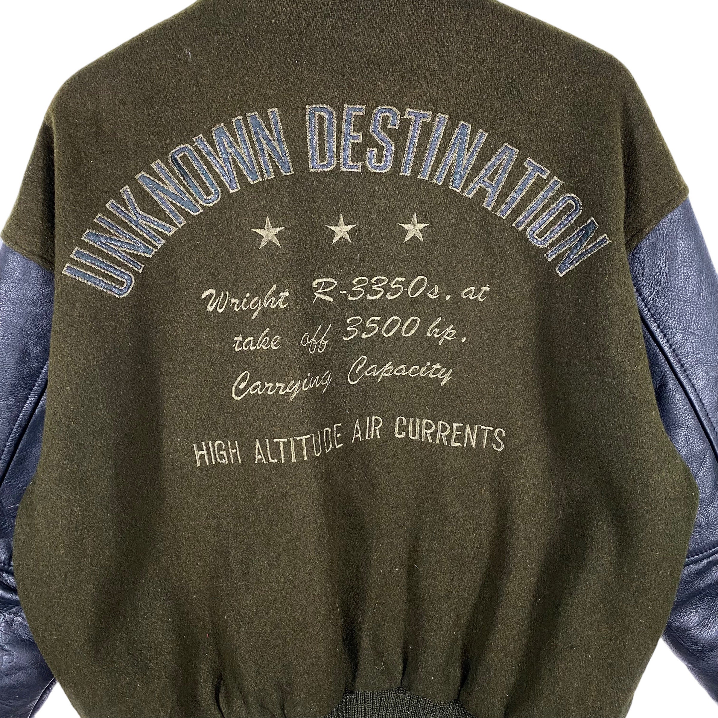 Vintage 90s Unknown Destination Varsity Wool Leather Jacket Vintage 90s Unknown Destination Varsity Wool Leather Jacket