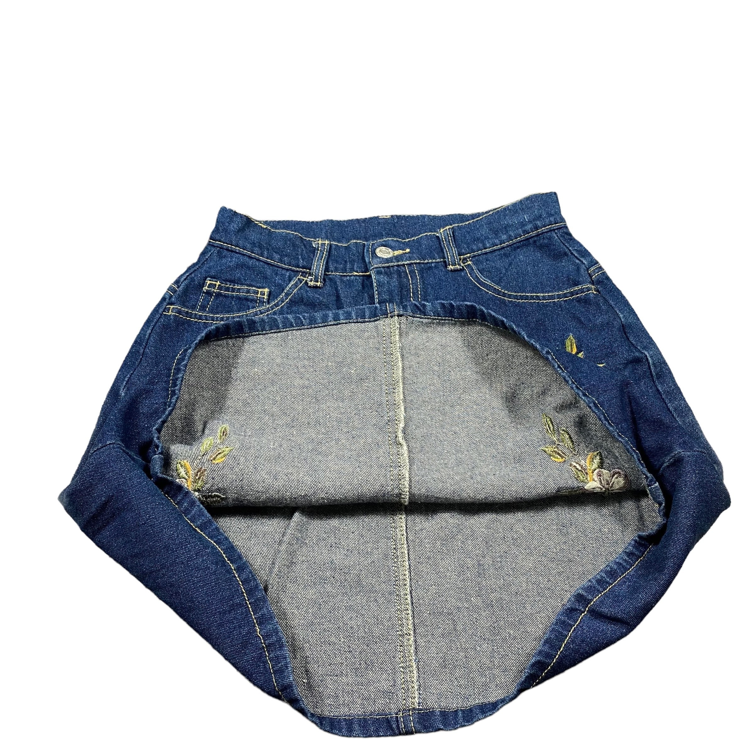 2-in-1 Allover Logo Jacquard Regular Fit Denim Skirt – EVISU