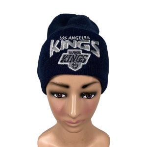 Vintage 80s Los Angeles Kings Embroidery Beanie Unisex Navyblue Colour