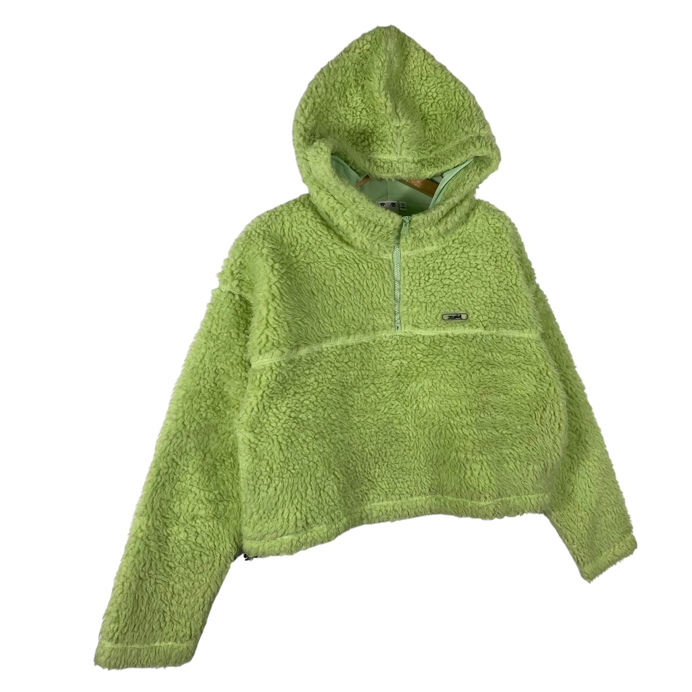 【X‐girl】Half zip Sweat TOP Vintage X-girl Crop Top Fleece Half Zip Sweatshirt Hoodie Size (2