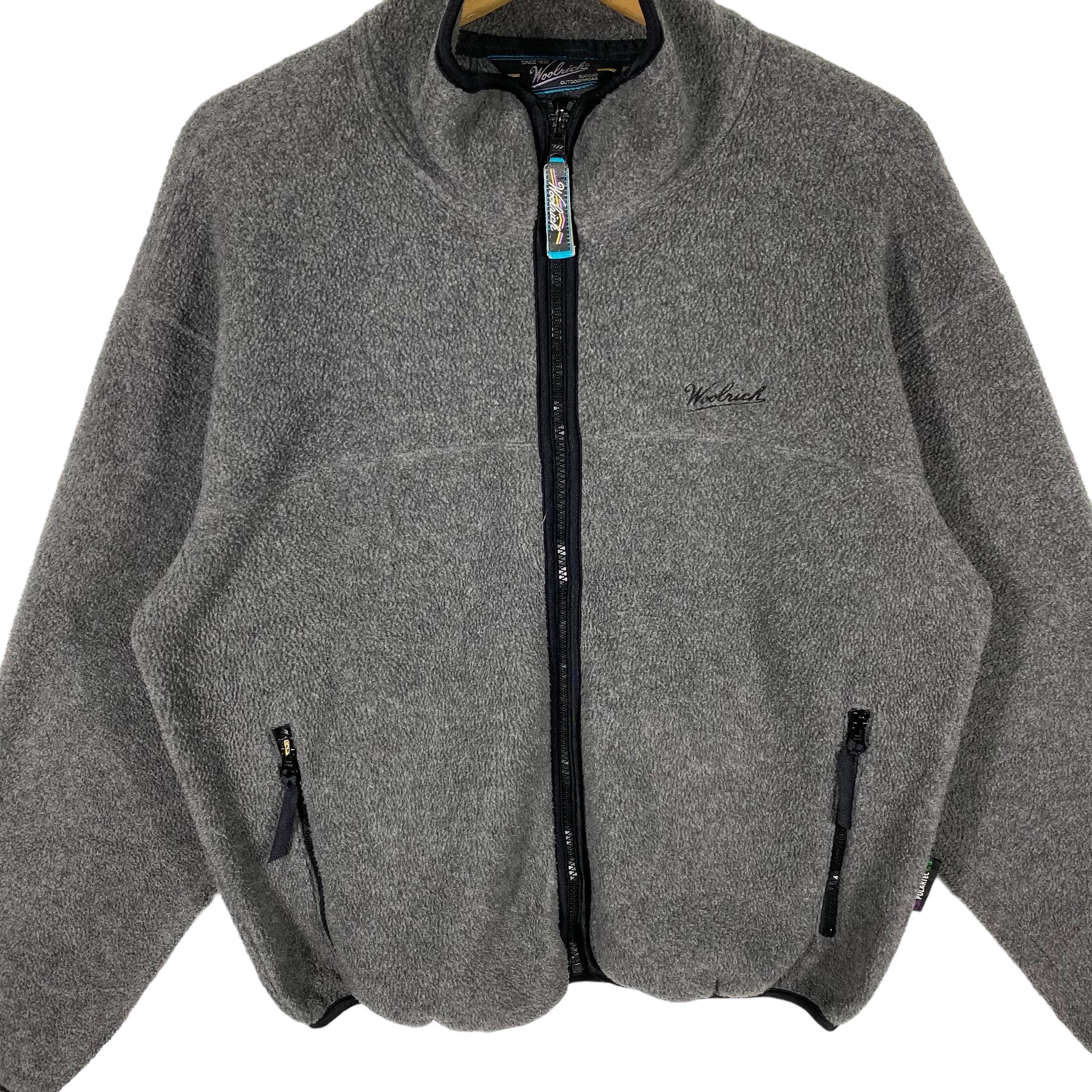 Vintage 90s Woolrich Fleece Zipper Jacket M Size Grey Colour - Etsy