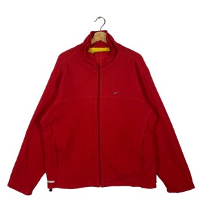 Vintage Nike Fleece Zipper XL Size Red Colour