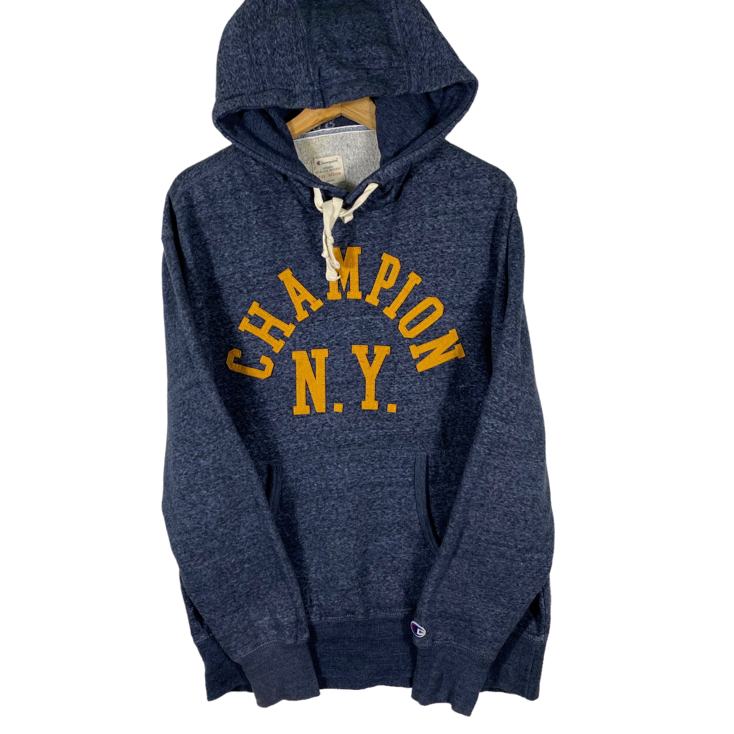 Vintage Champion Ny Hoodie Sweatshirt M Size Darkgrey Colour Etsy