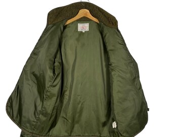 Vintage Avirex Quilted Zipper Jacket L Size Green Army Colour - Etsy