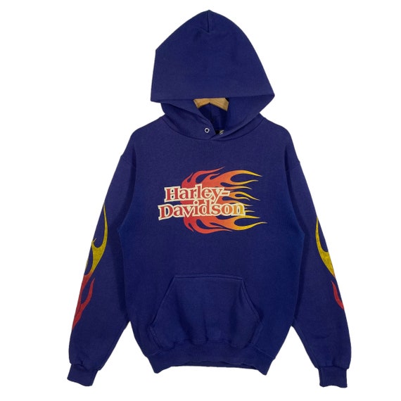 Vintage 90s Harley Davidson Flames Hoodie Sweatshirt S Size Vintage 90s Harley Davidson Flames Hoodie Sweatshirt S Size
