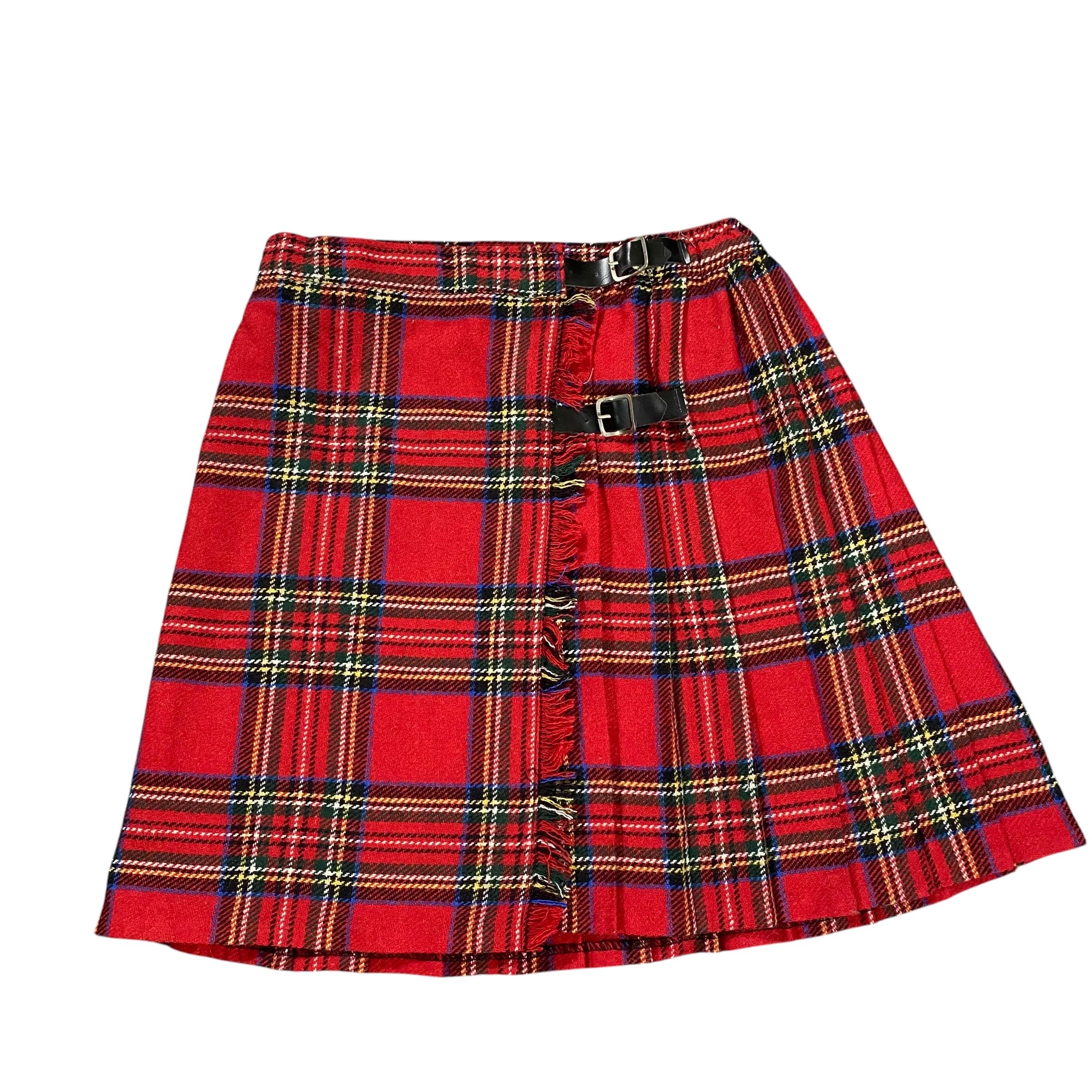 Vintage Red Tartan Wrap Mini Skirt Size (26) - Etsy