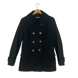 vintage 5351 Pour Les Homme Femmes Peacoat Wool Taille 2 (s/m) Noir