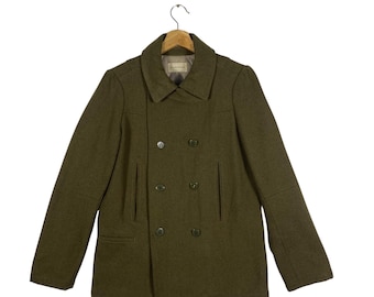 VTG Rare SCHOTT 740N Pea Jacket Peacoat Cream Made in Usa Size 34