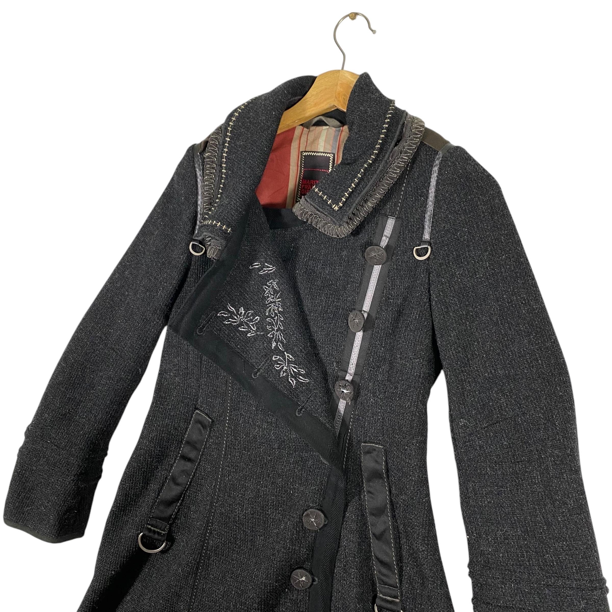 Marithe + Francois Girbaud ウール 切り替え コート Vintage Marithe Francois Girbaud Wool Long Jacket S Size Black