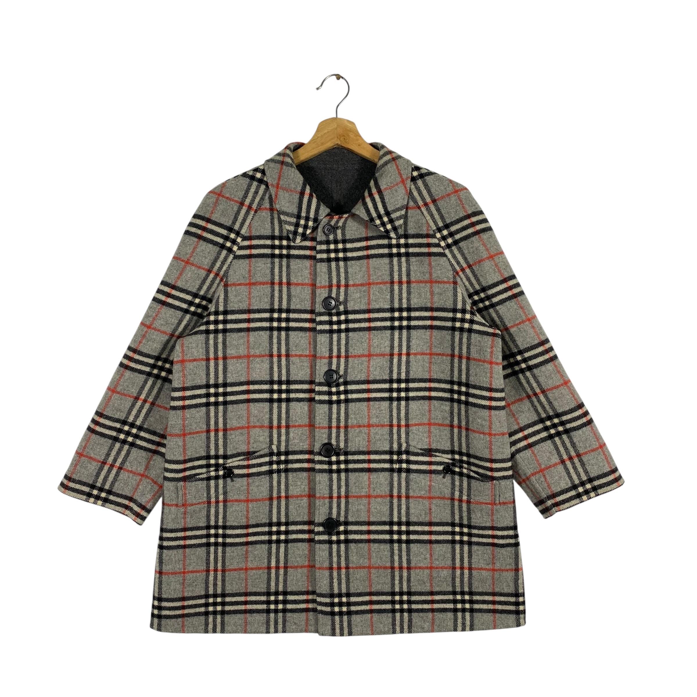 Burberry 90's vintage ノバチェックウールリバーシブルコート 新品未使用】BURBERRY バーバリー リバーシブル チェック ウール