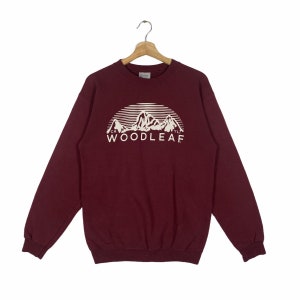 Vintage Woodleaf Yuba California Sweatshirt S Size Maroon Colour