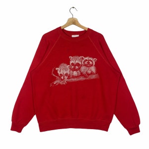 Vintage 80s Anime Sweatshirt Habitat Crewneck Red Colour Size XL