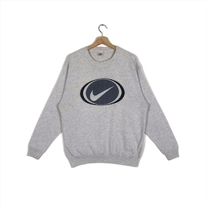 Vintage 90s Nike Swoosh Sweatshirt L Size Grey Colour