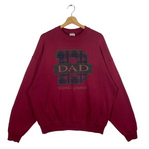 Vintage World&#39;s Greatest Dad Sweatshirt XL Size Maroon Colour