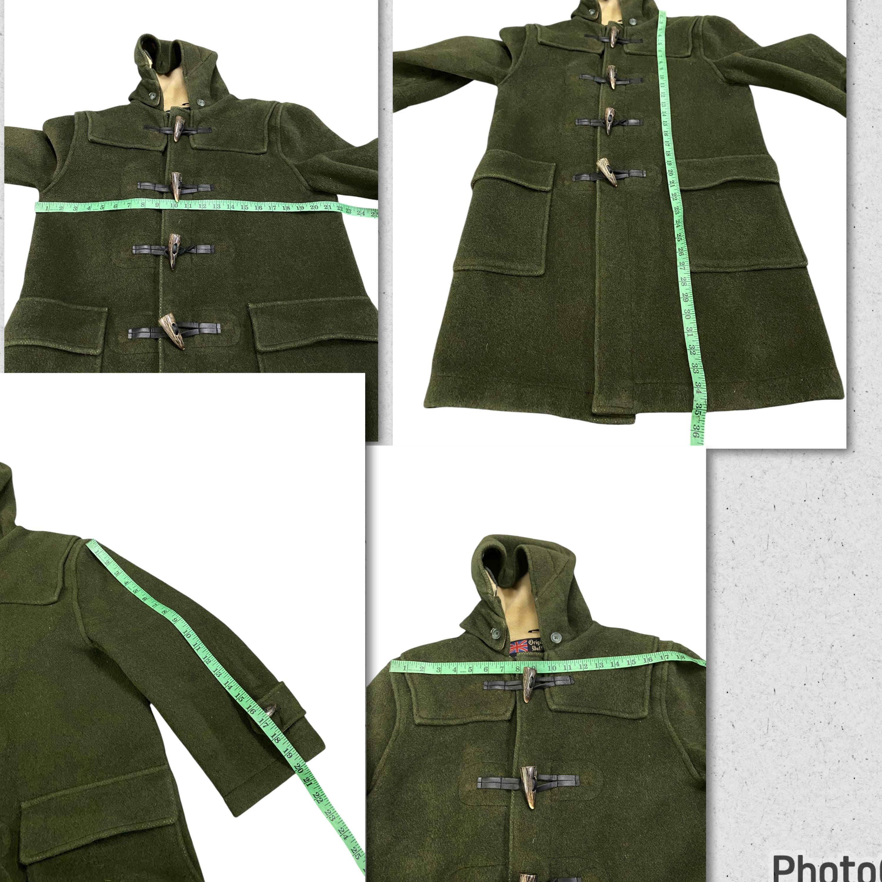 Vintage Gloverall Duffle Coat Toggle Button Size 34 (M) Green
