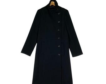 Veste longue vintage French Connection en laine avec boutons Taille 8 (S) Couleur noire
