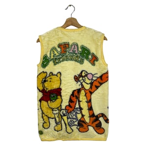 Vintage Pooh Disney Fleece Zipper Rozmiar M Żółty Kolor