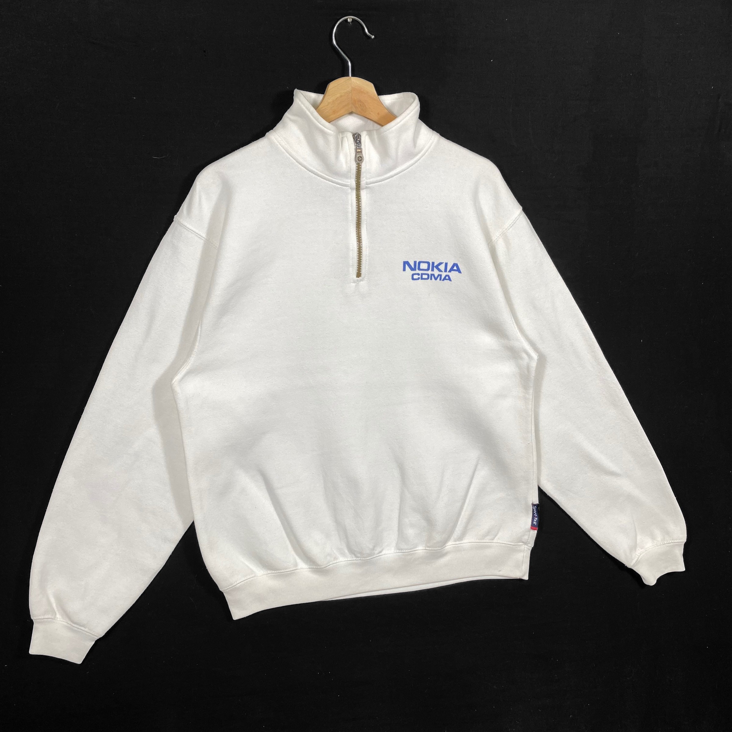 Vintage Nokia CDMA Sweatshirt Half Zip S Size White Colour