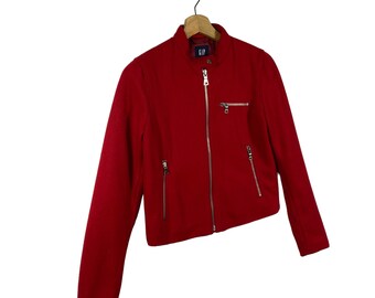 Vintage Gap Wool Zipper Jacket XS Size Red Colour - Etsy