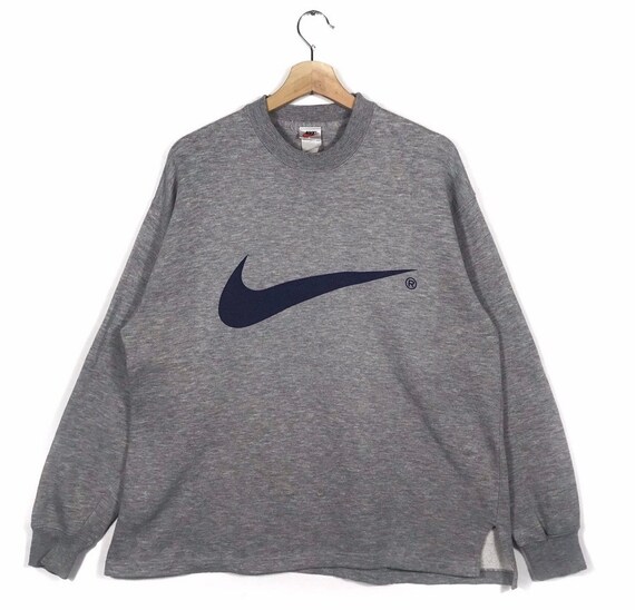 Vintage 90s Nike Swoosh Sweatshirt L Size Grey Colour Etsy Ireland