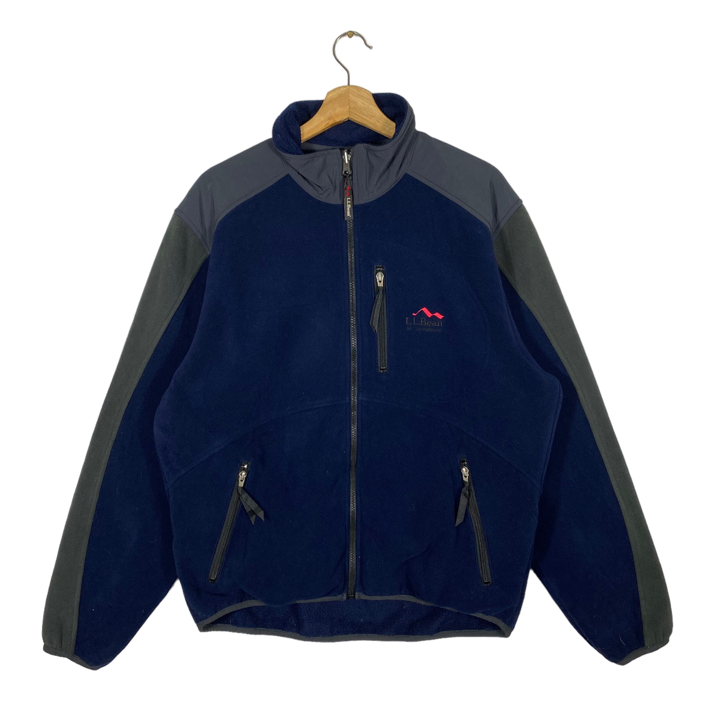 ヴィンテージ L.L.Bean フリースジャケット、ネイビーブルー、M（L 