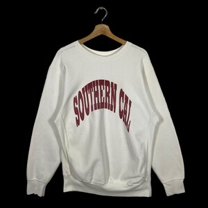 Vintage 90s Southern California Sweatshirt L Size White Colour