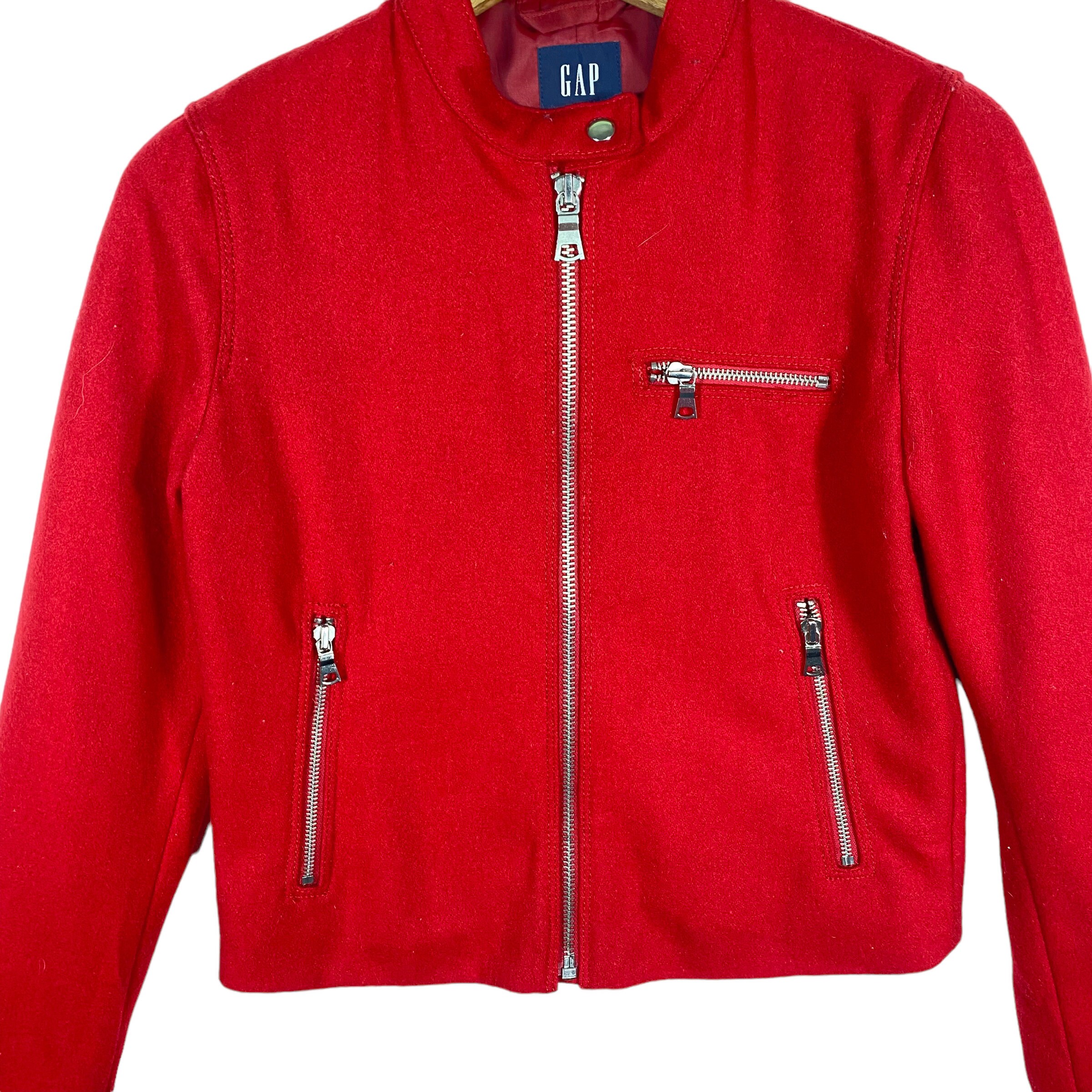 Vintage Gap Wool Zipper Jacket XS Size Red Colour - Etsy Vintage Gap Wool Zipper Jacket XS Size Red Colour - Etsy