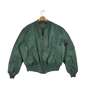 Vintage Alpha Industries Type Ma-1 Jacket Flying Men&#39;s L Size Green Army Colour