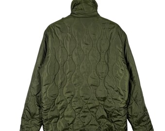Vintage Avirex Quilted Zipper Jacket L Size Green Army Colour - Etsy