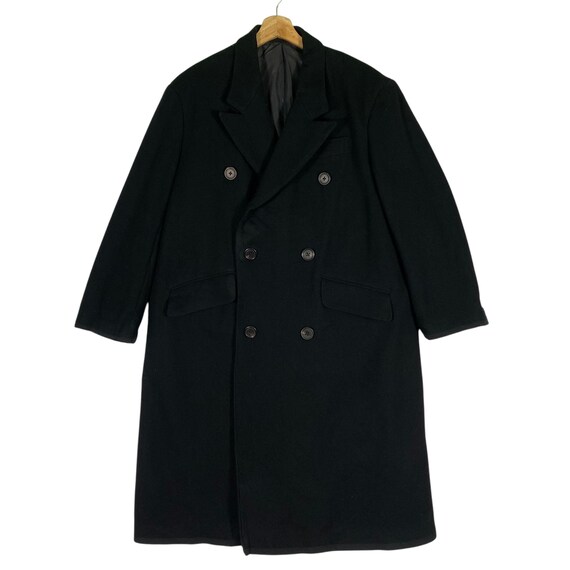 Vintage Y's for Men Wool Double Breasted Coat - Black (L Size