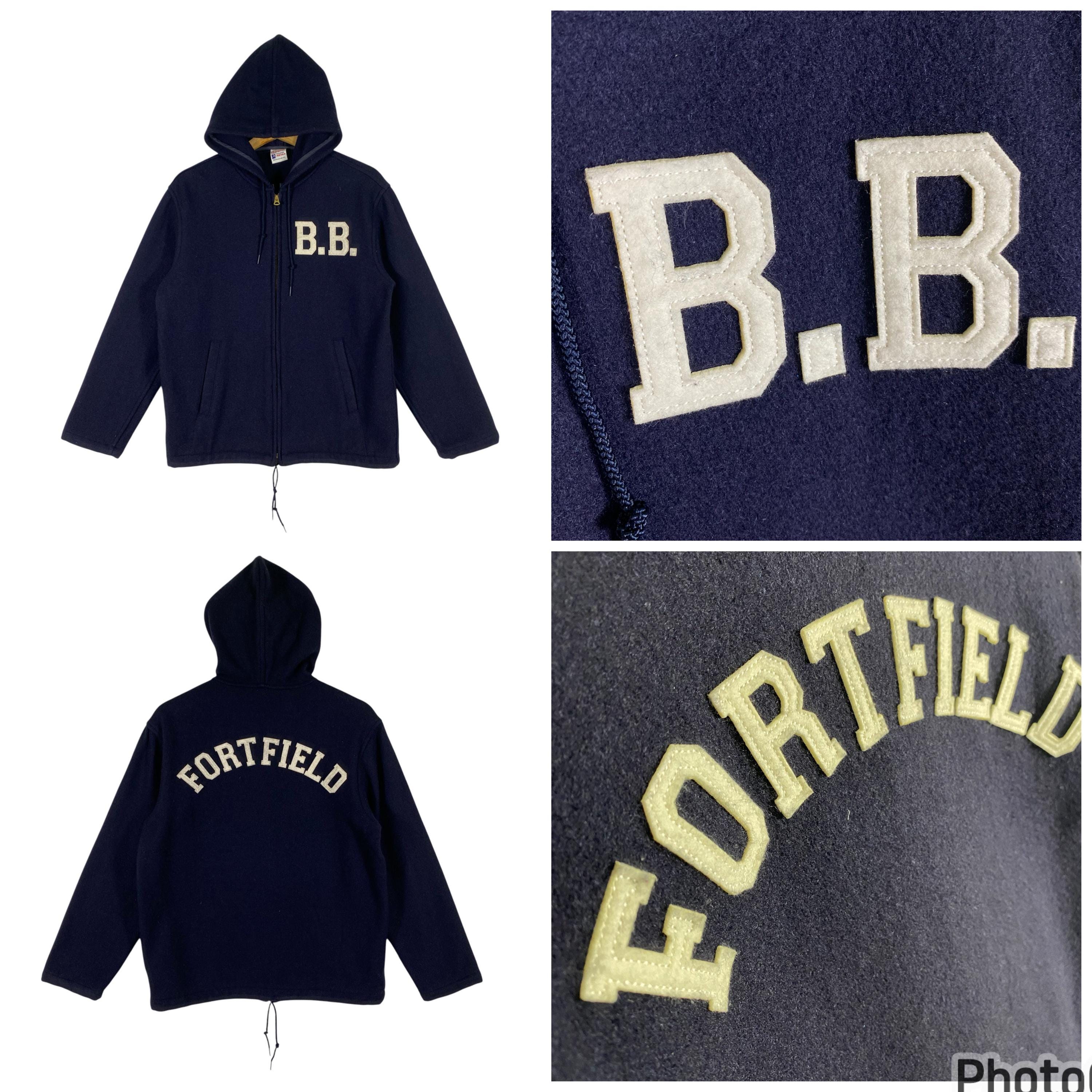 Vintage 50s Champion Reproduction Label Wool Hoodie Zipper M Size 
